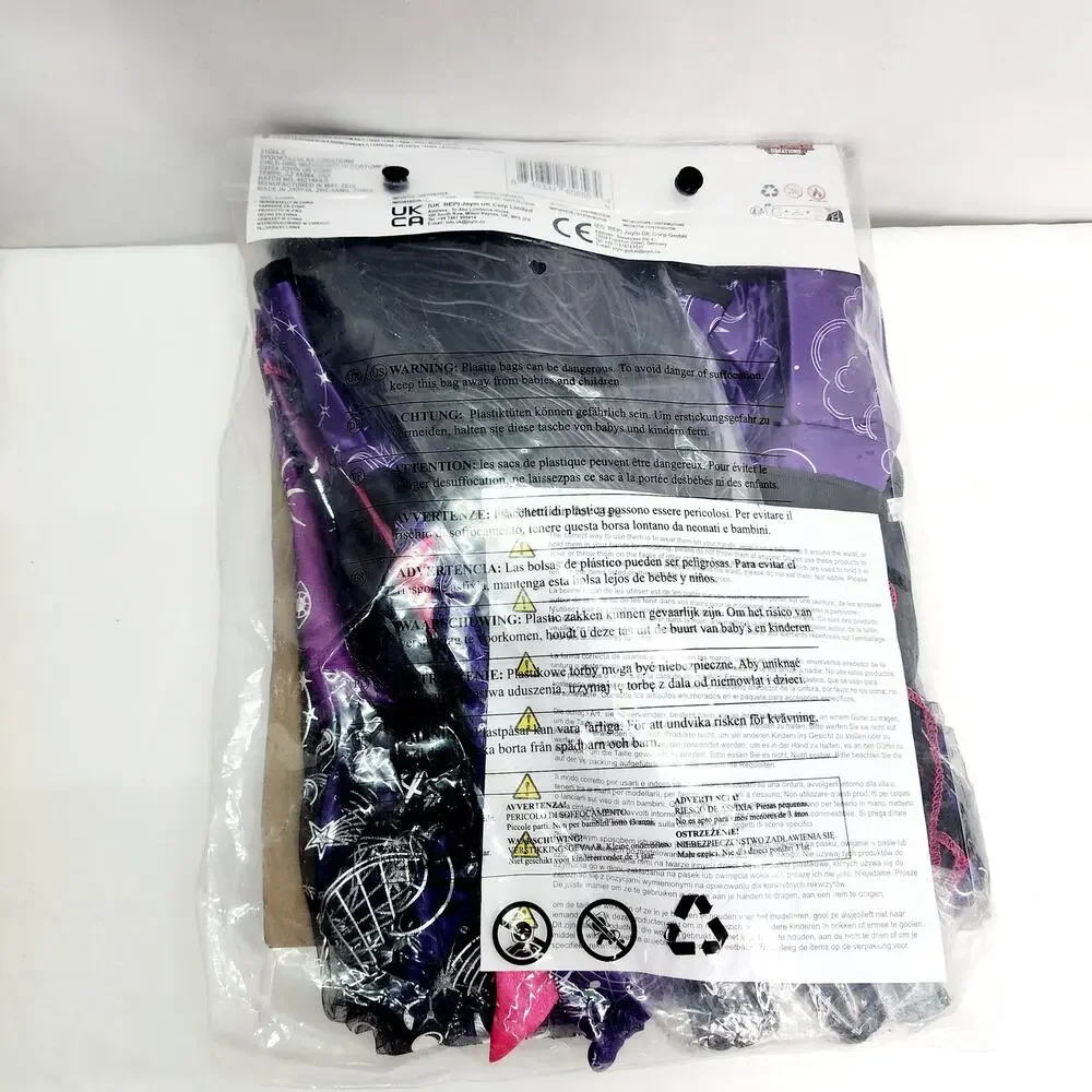 Witch  Wizard Halloween Costume Kit for Kids  Dress with Broom Cape Belt Hat